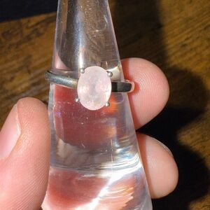 Morganite sterling silver ring